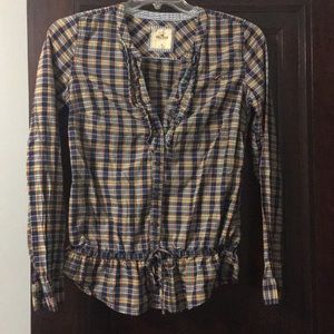 Hollister long sleeve plaid shirt
